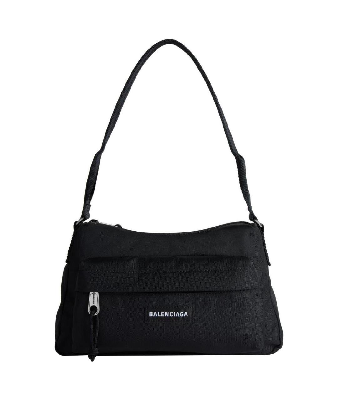 BALENCIAGA Черная тканевая сумка на плечо, фото 1