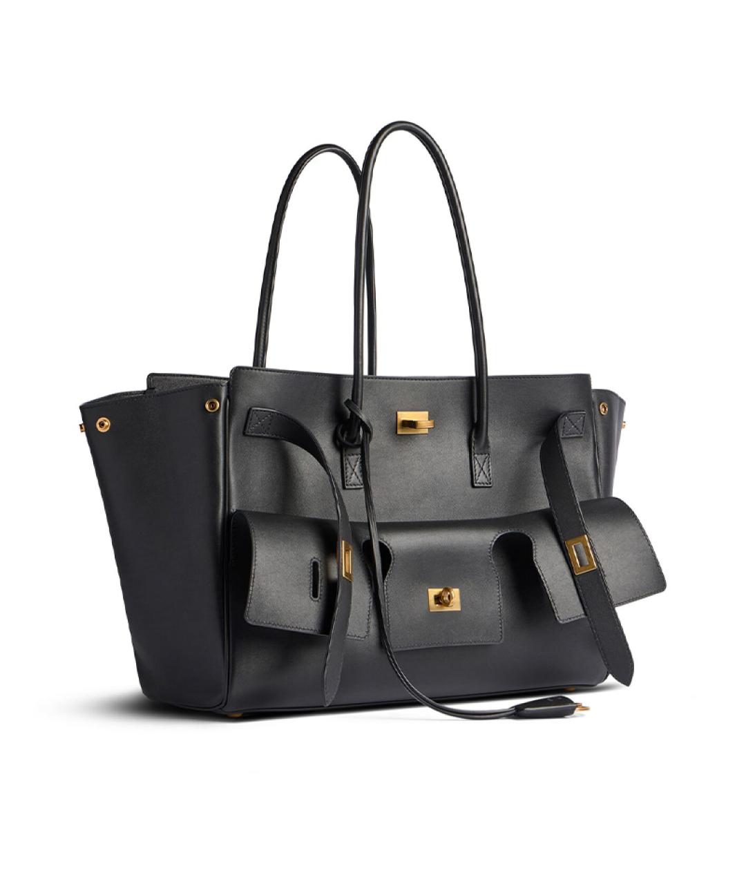 BALENCIAGA Черная кожаная сумка через плечо, фото 2