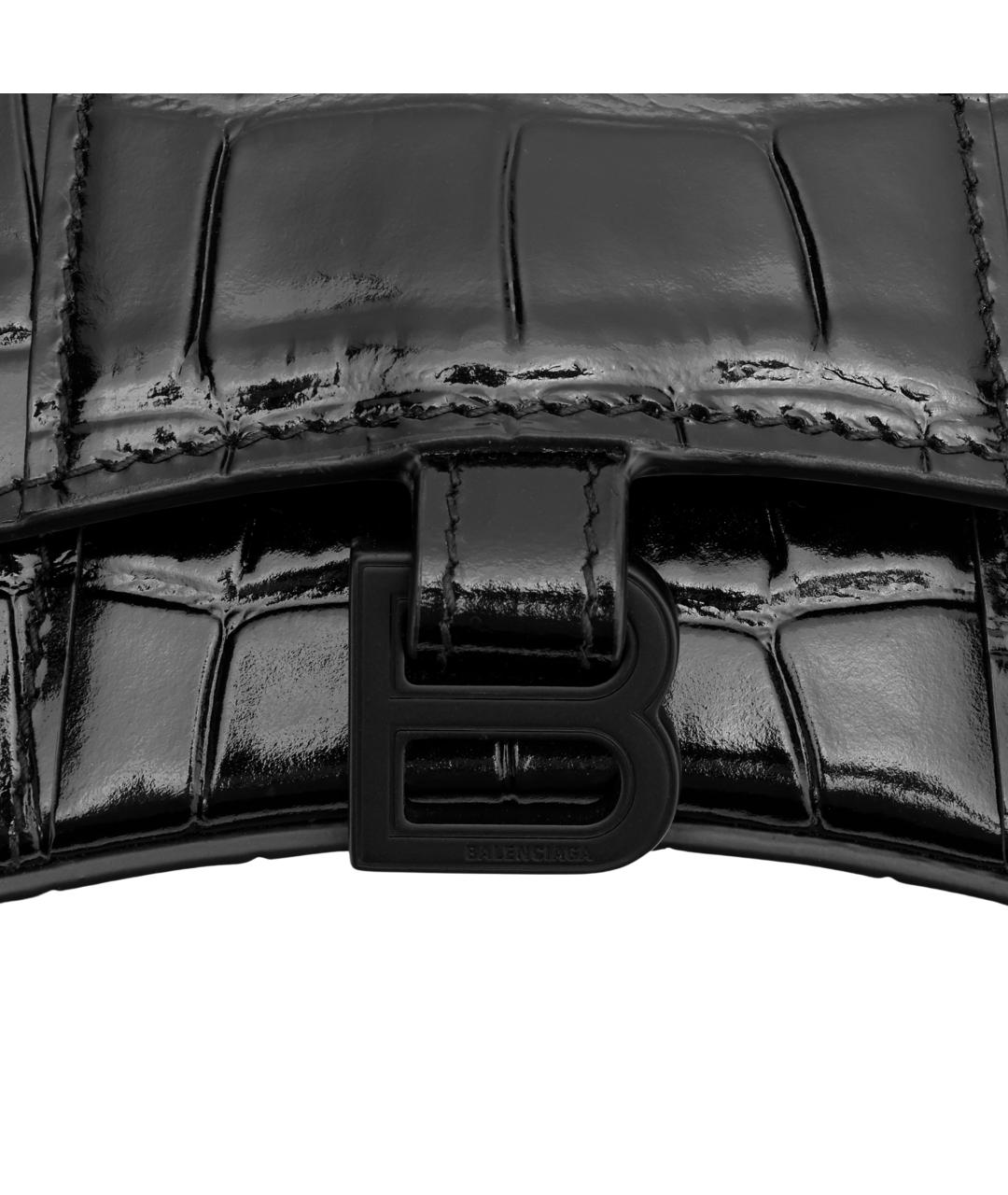 BALENCIAGA Черная кожаная сумка через плечо, фото 8