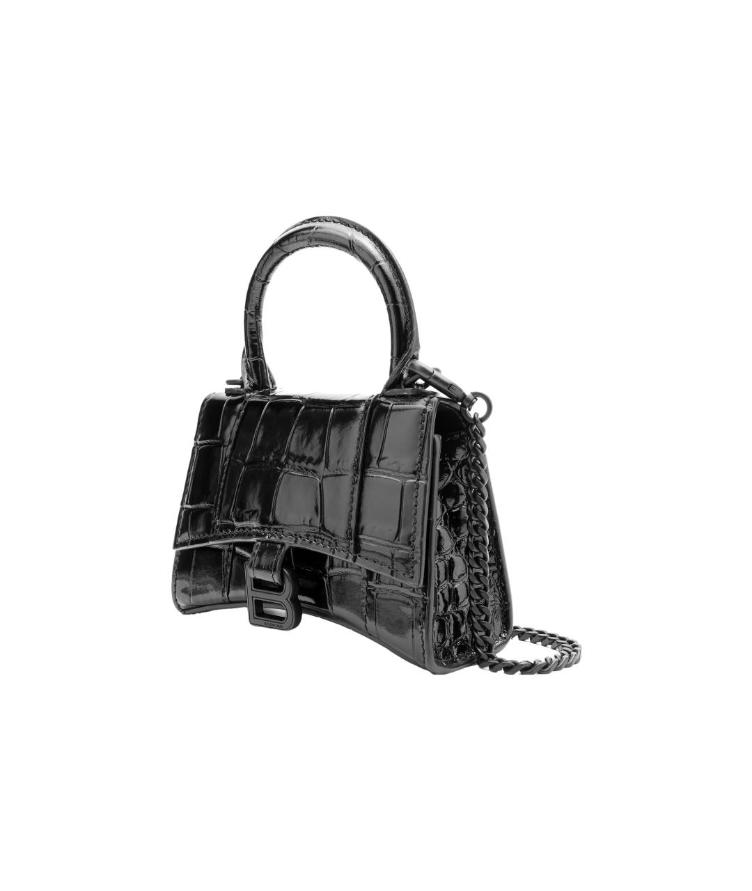 BALENCIAGA Черная кожаная сумка через плечо, фото 4