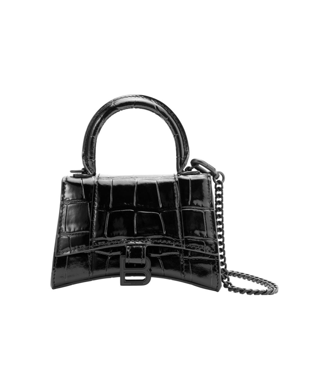 BALENCIAGA Черная кожаная сумка через плечо, фото 2