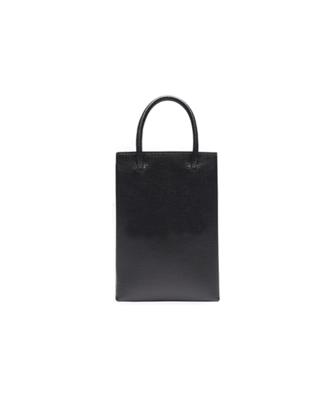 BALENCIAGA Черная кожаная сумка через плечо, фото 5