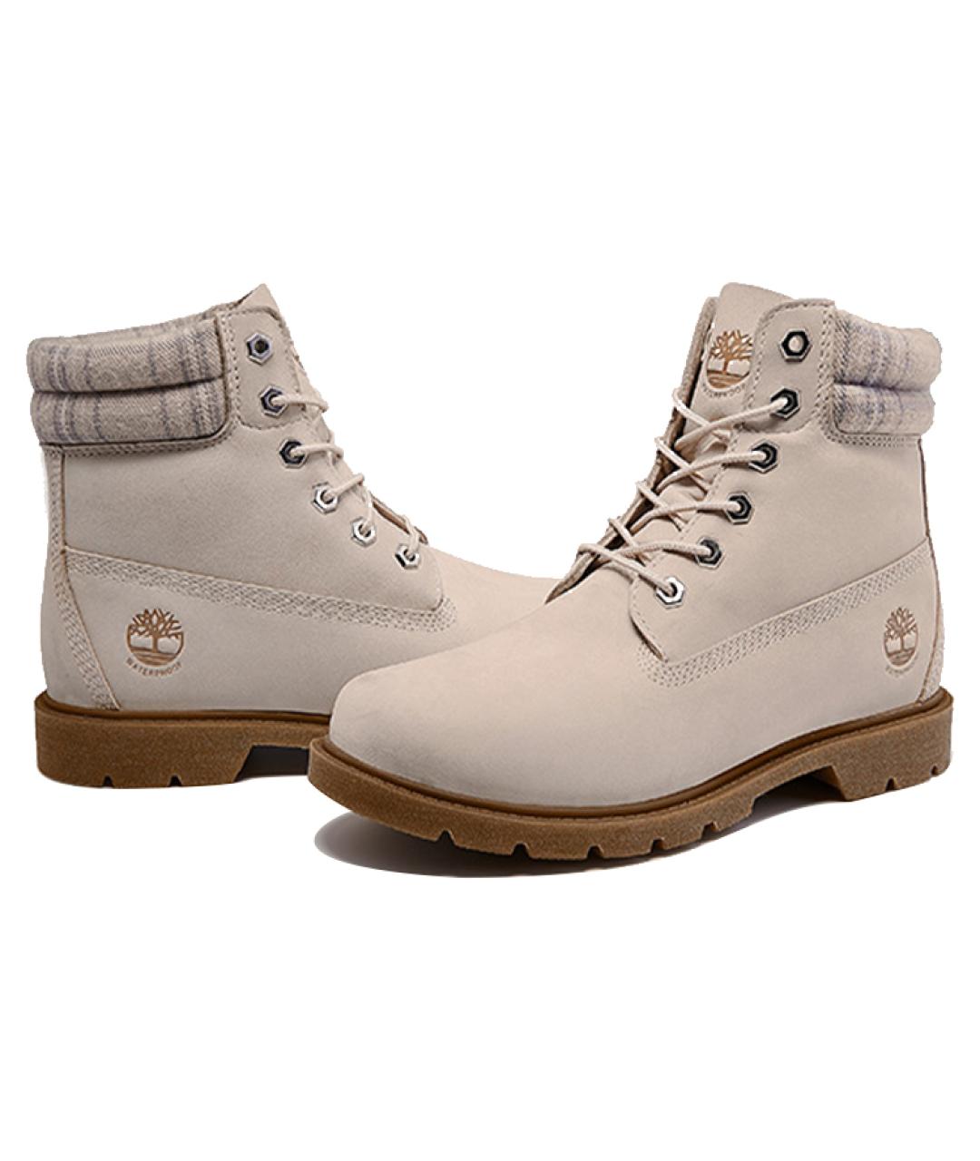 TIMBERLAND Бежевые нубуковые сапоги, фото 5