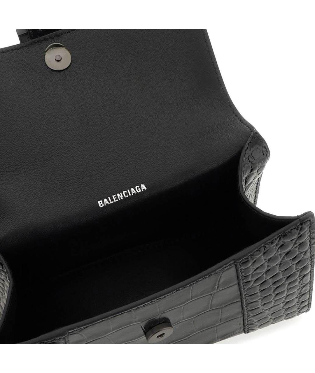 BALENCIAGA Черная кожаная сумка через плечо, фото 5