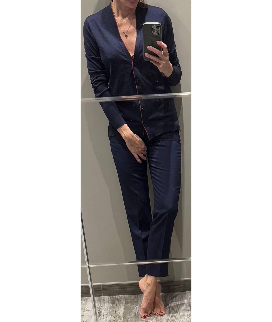 LORO PIANA Темно-синий шерстяной кардиган, фото 5