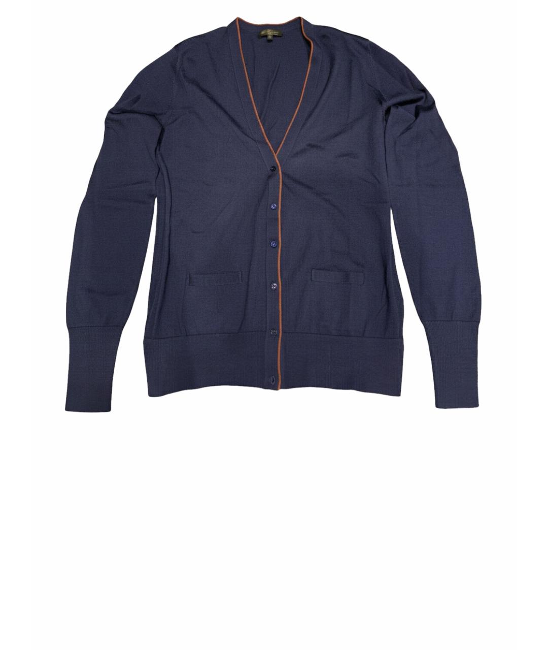 LORO PIANA Темно-синий шерстяной кардиган, фото 1