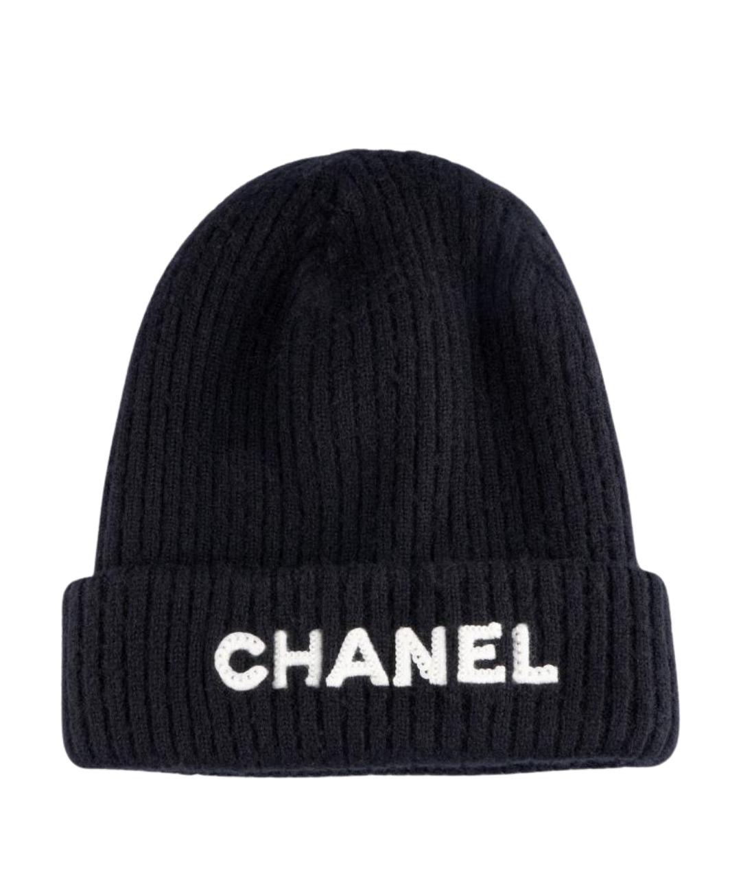 CHANEL Черная кашемировая шапка, фото 1