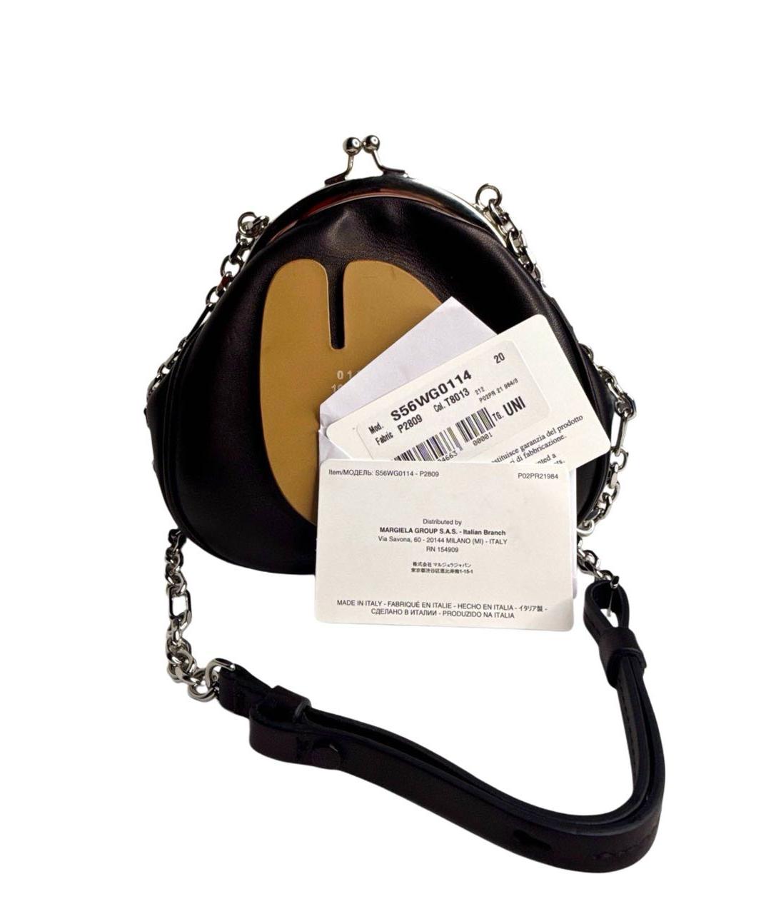 MAISON MARGIELA Черная кожаная сумка через плечо, фото 2