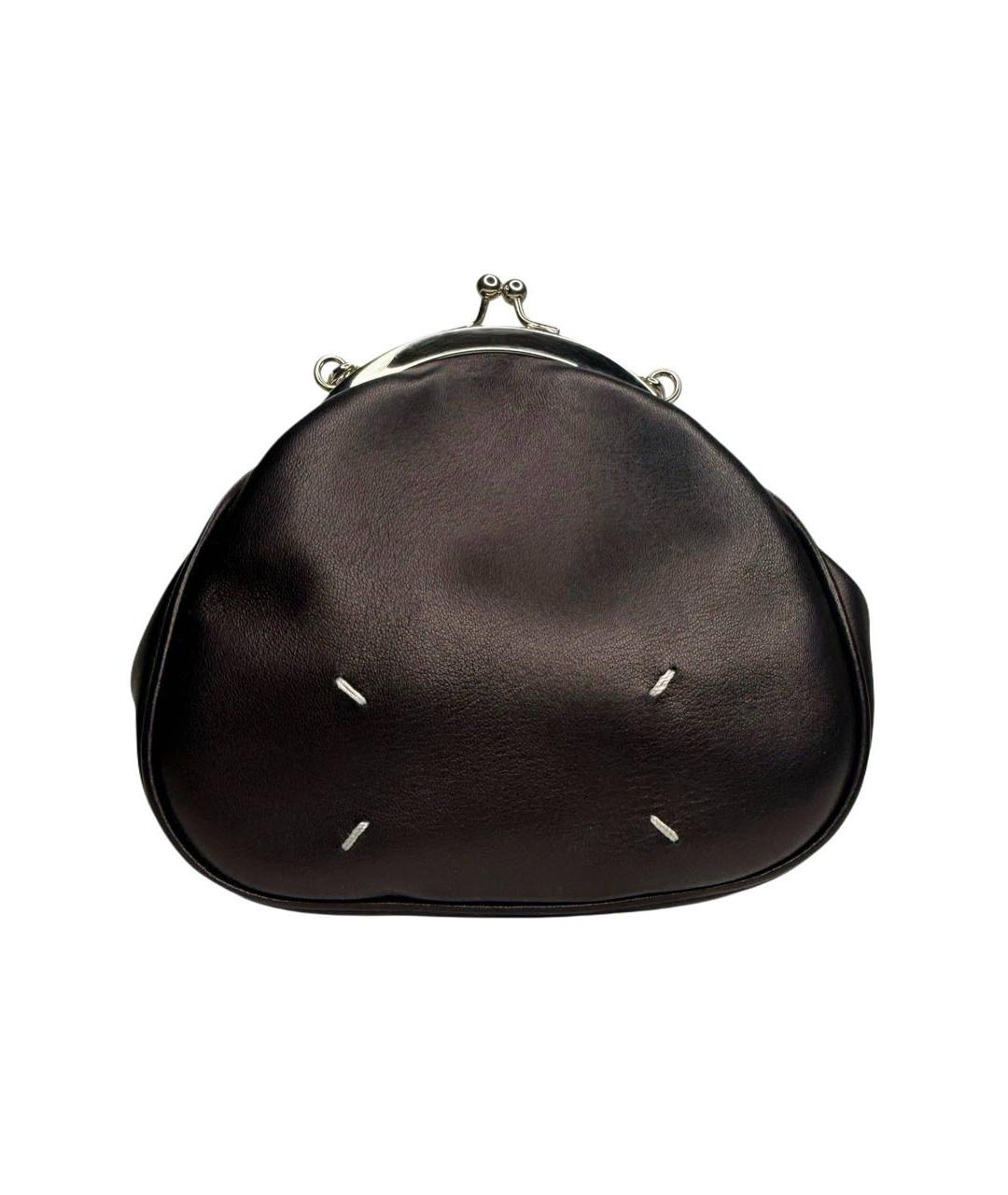 MAISON MARGIELA Черная кожаная сумка через плечо, фото 3