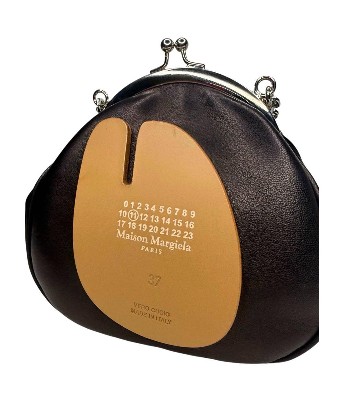 MAISON MARGIELA Черная кожаная сумка через плечо, фото 4