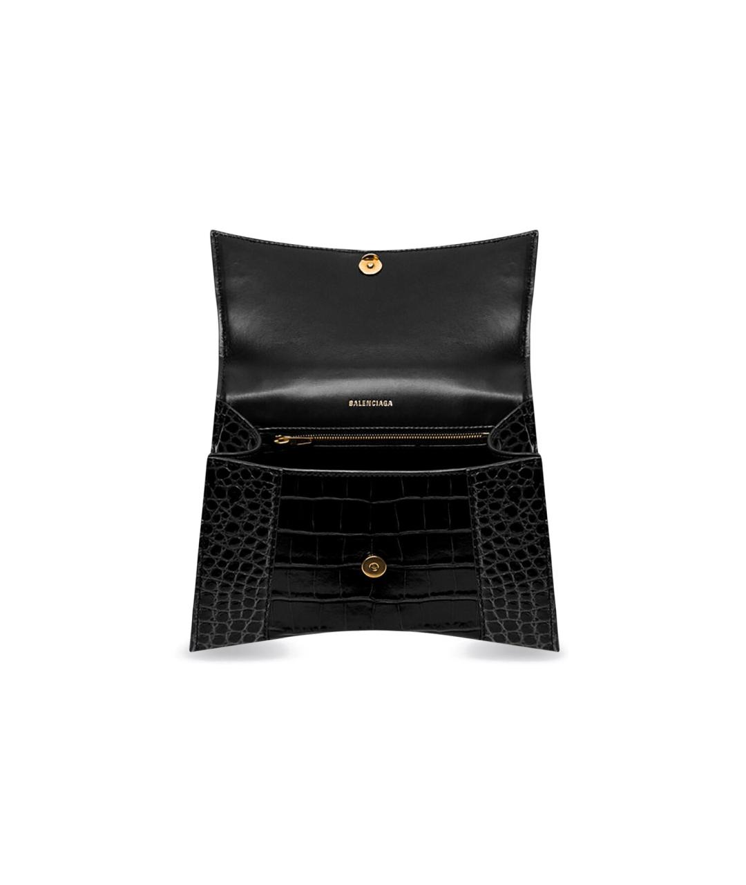 BALENCIAGA Черная кожаная сумка через плечо, фото 5