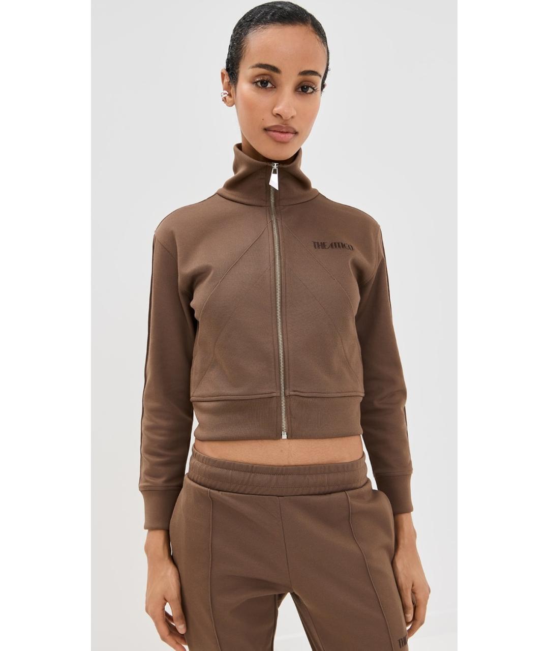 THE ATTICO Коричневая спортивная куртка, фото 6