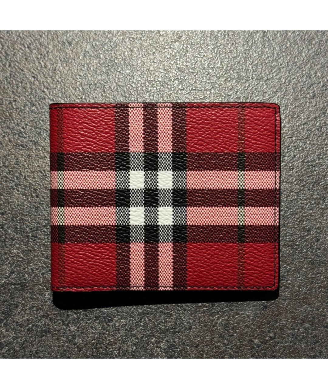 BURBERRY Красный кожаный кошелек, фото 2