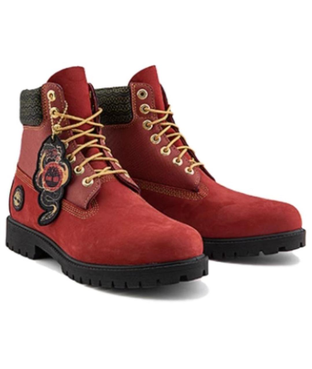 TIMBERLAND Красные высокие ботинки, фото 4