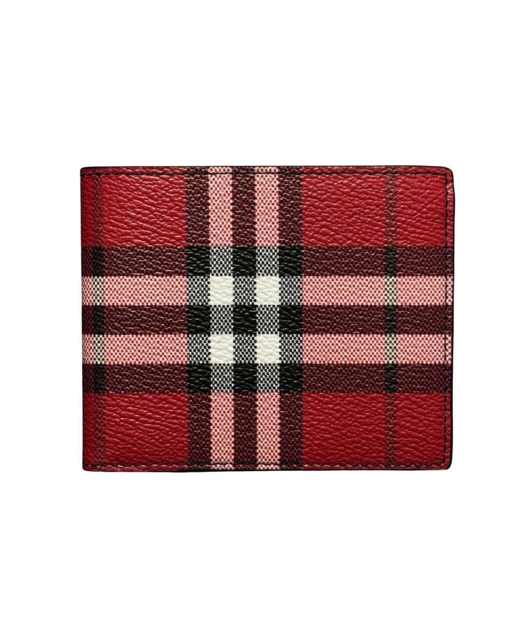 BURBERRY Красный кожаный кошелек, фото 1