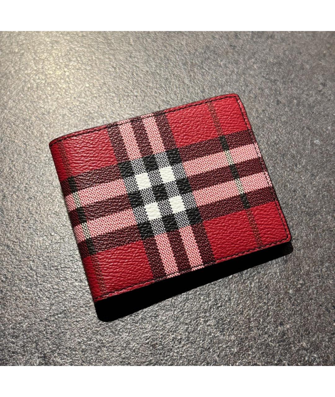 BURBERRY Красный кожаный кошелек, фото 3