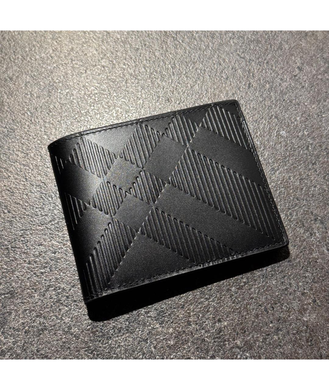 BURBERRY Черный кожаный кошелек, фото 2