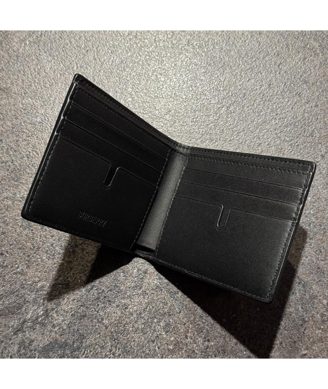 BURBERRY Черный кожаный кошелек, фото 5