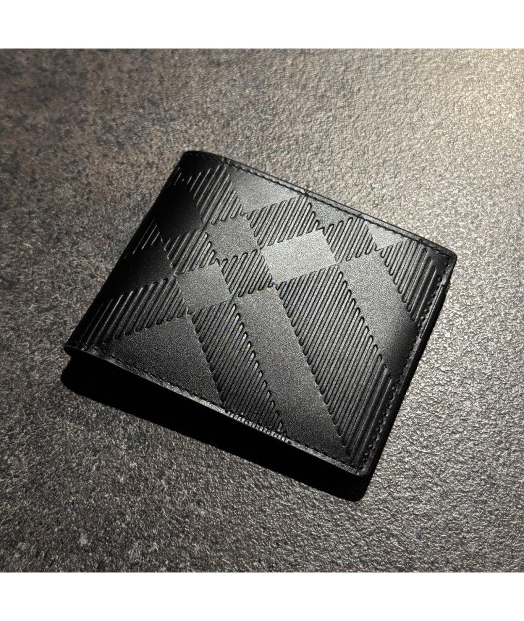 BURBERRY Черный кожаный кошелек, фото 3