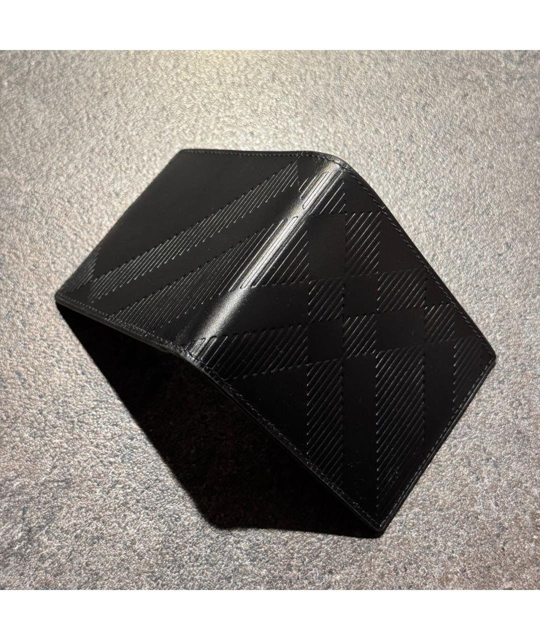 BURBERRY Черный кожаный кошелек, фото 4