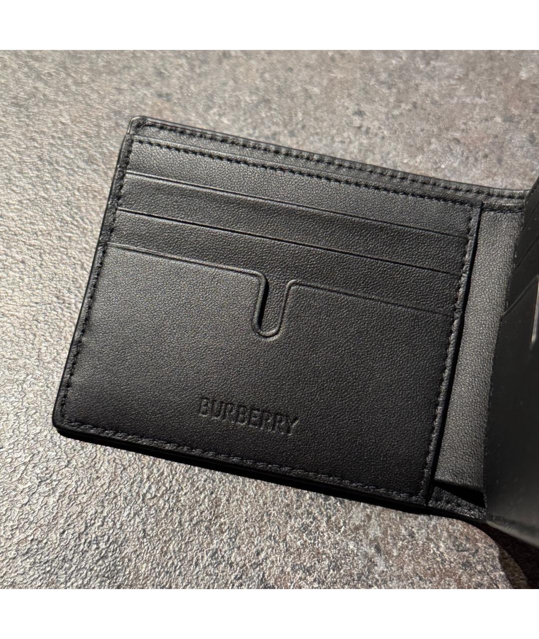 BURBERRY Черный кожаный кошелек, фото 6