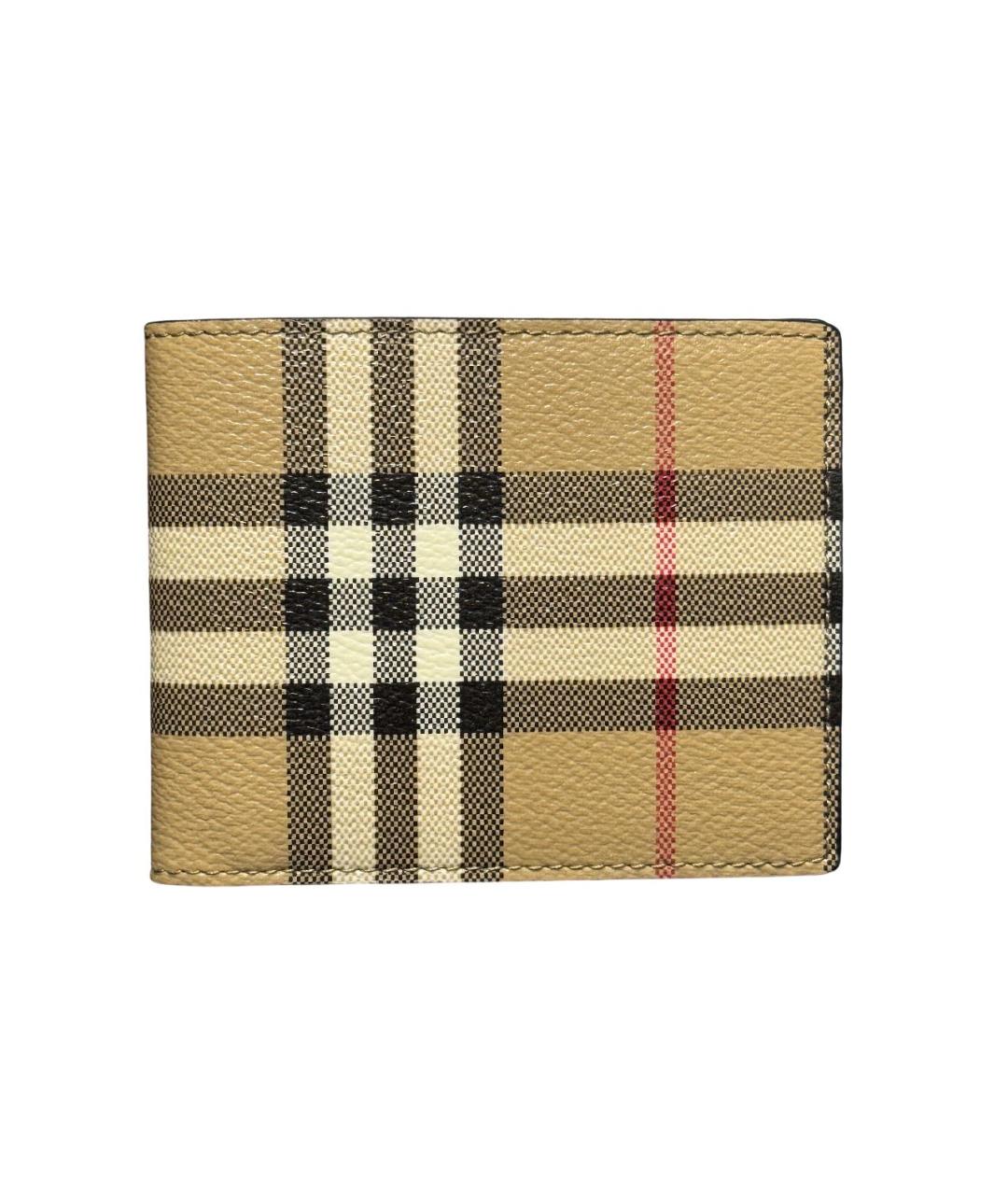 BURBERRY Бежевый кожаный кошелек, фото 1