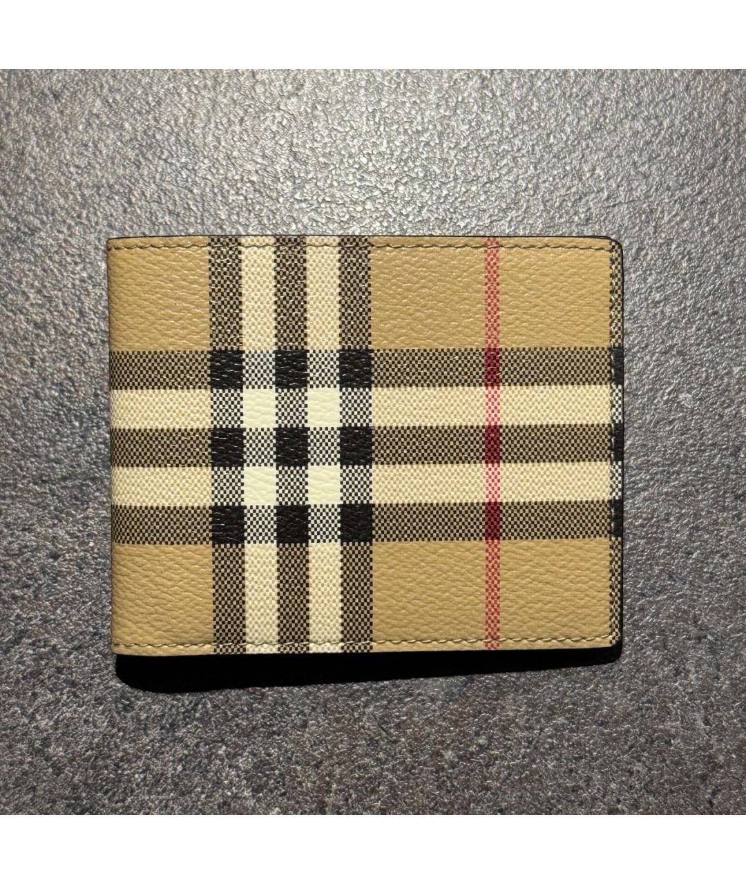 BURBERRY Бежевый кожаный кошелек, фото 2