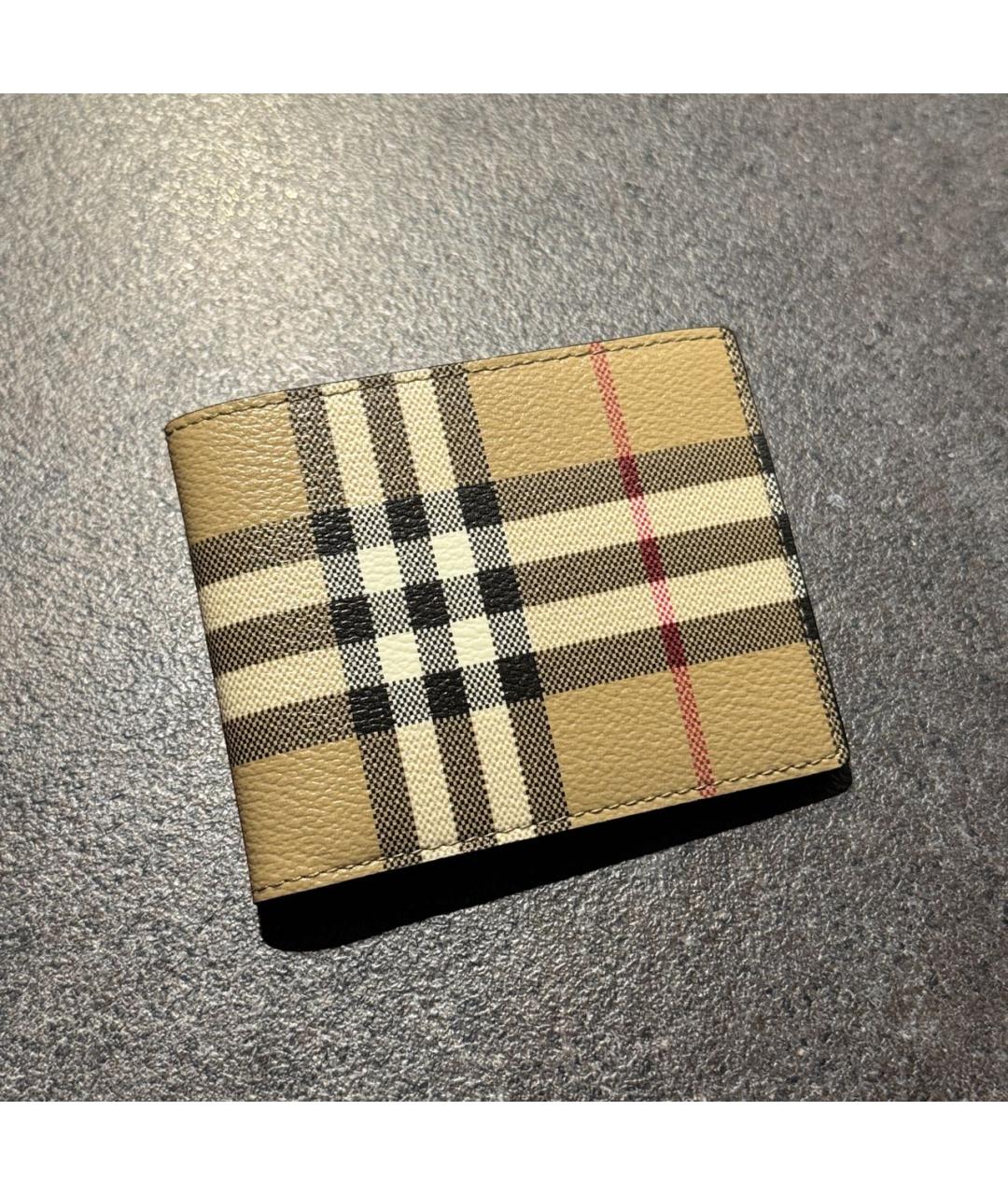 BURBERRY Бежевый кожаный кошелек, фото 3