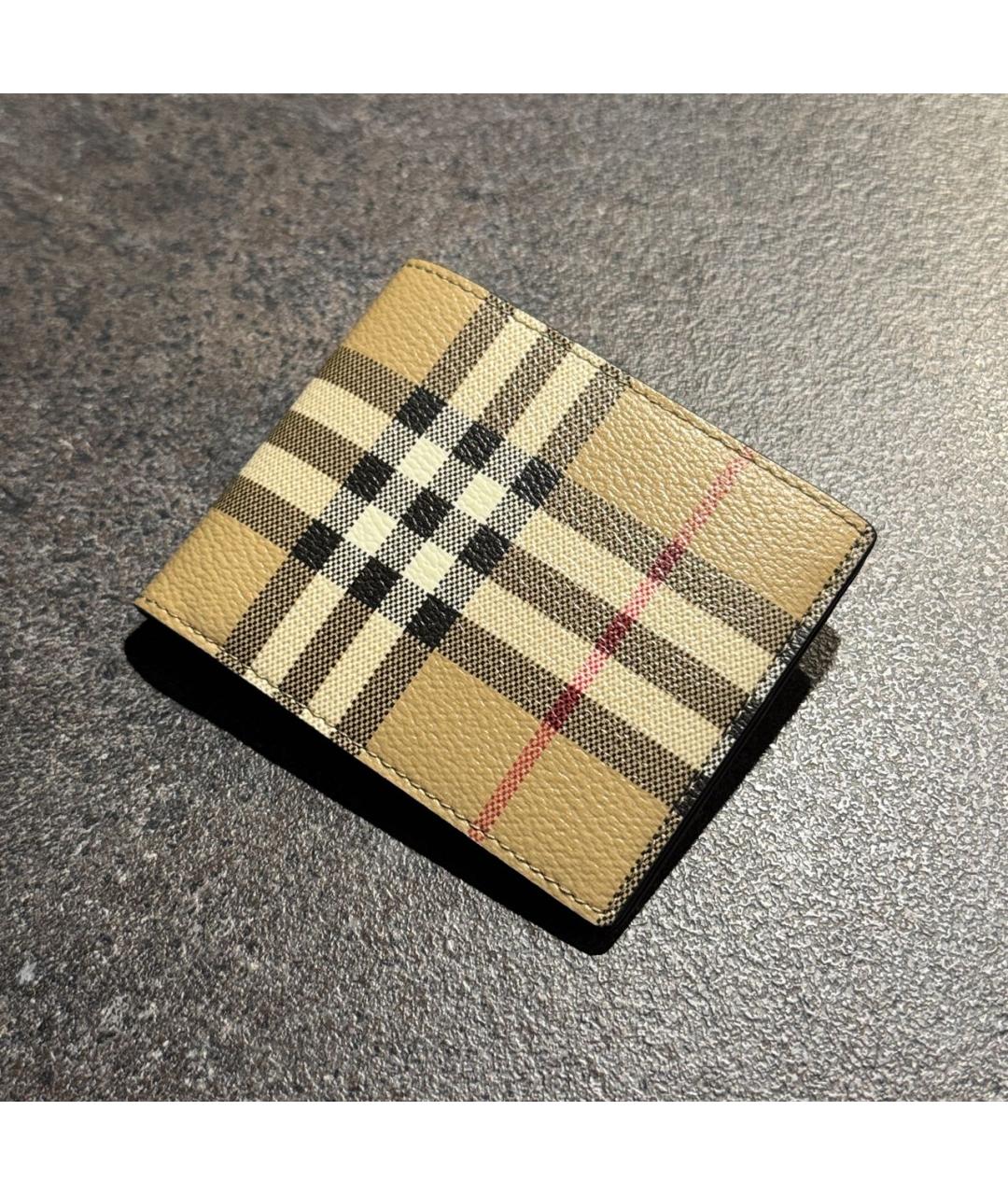 BURBERRY Бежевый кожаный кошелек, фото 4