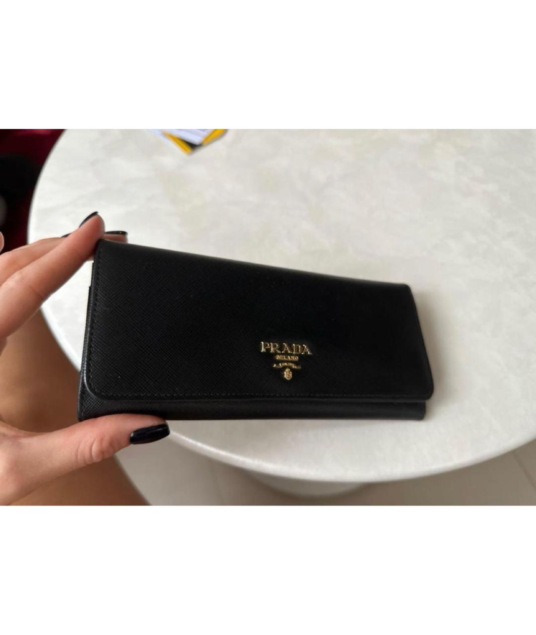 PRADA Черный кожаный кошелек, фото 2