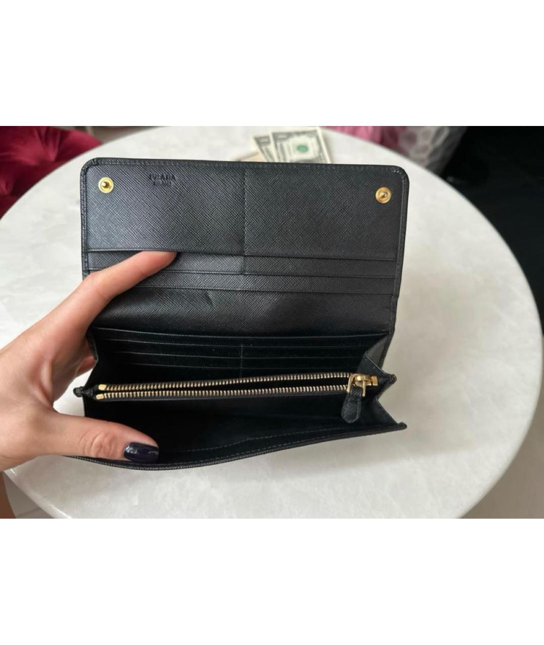 PRADA Черный кожаный кошелек, фото 4