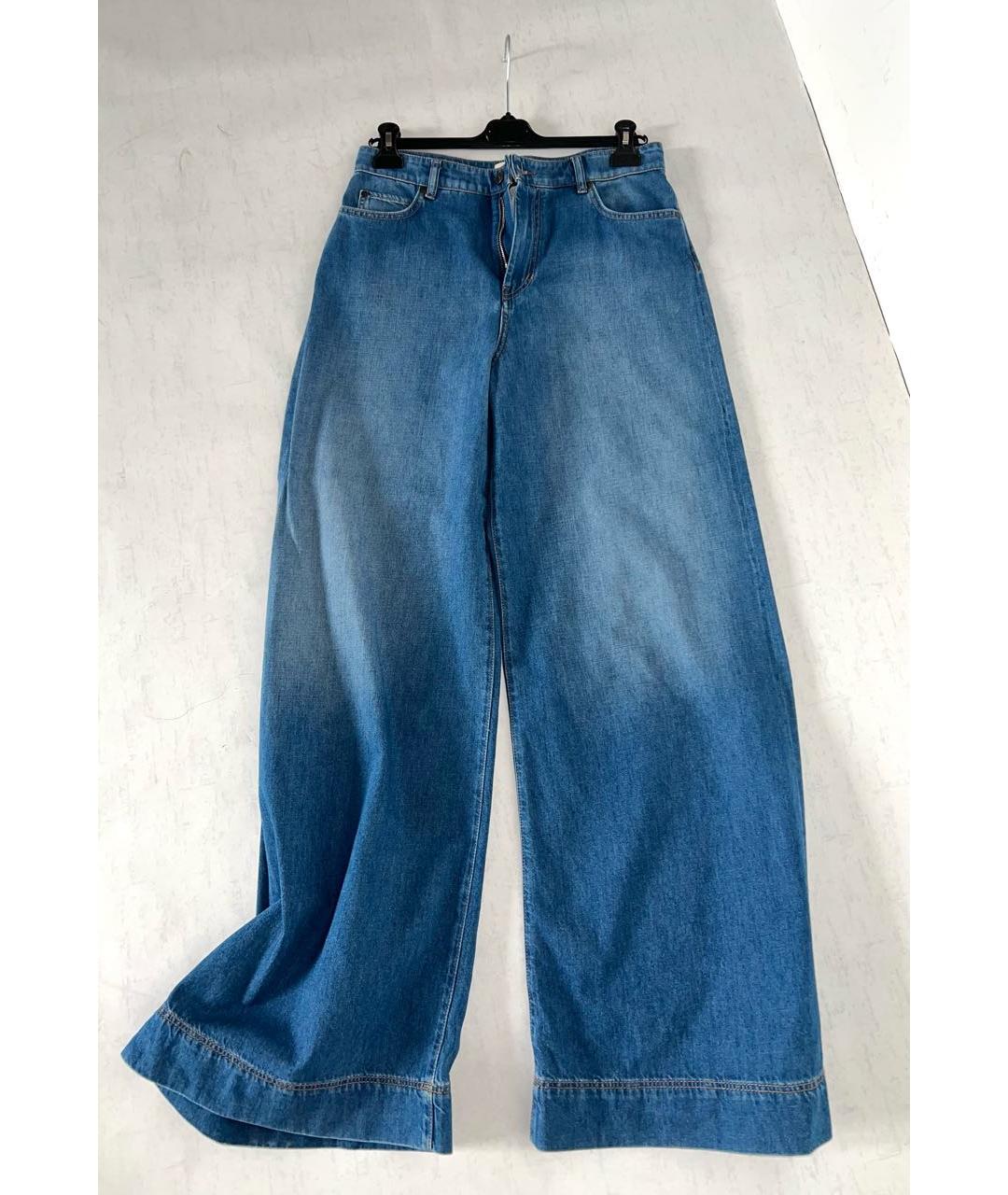 WEEKEND MAX MARA Синие хлопковые джинсы клеш, фото 7