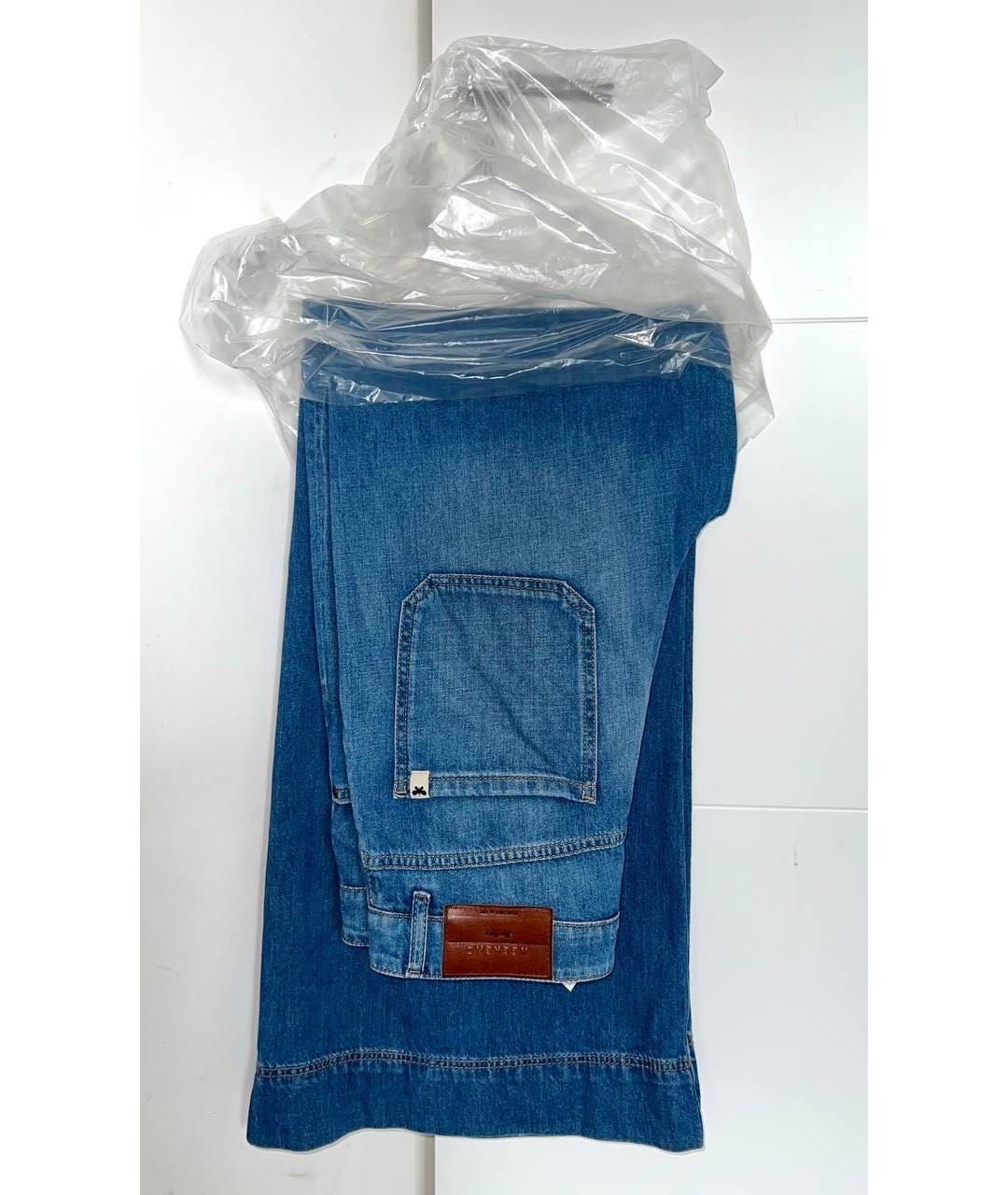 WEEKEND MAX MARA Синие хлопковые джинсы клеш, фото 3