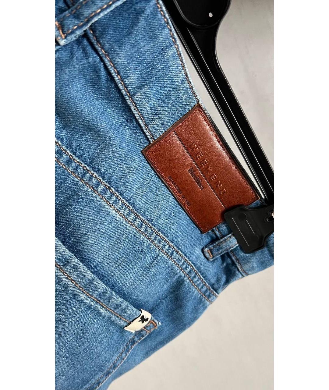 WEEKEND MAX MARA Синие хлопковые джинсы клеш, фото 4