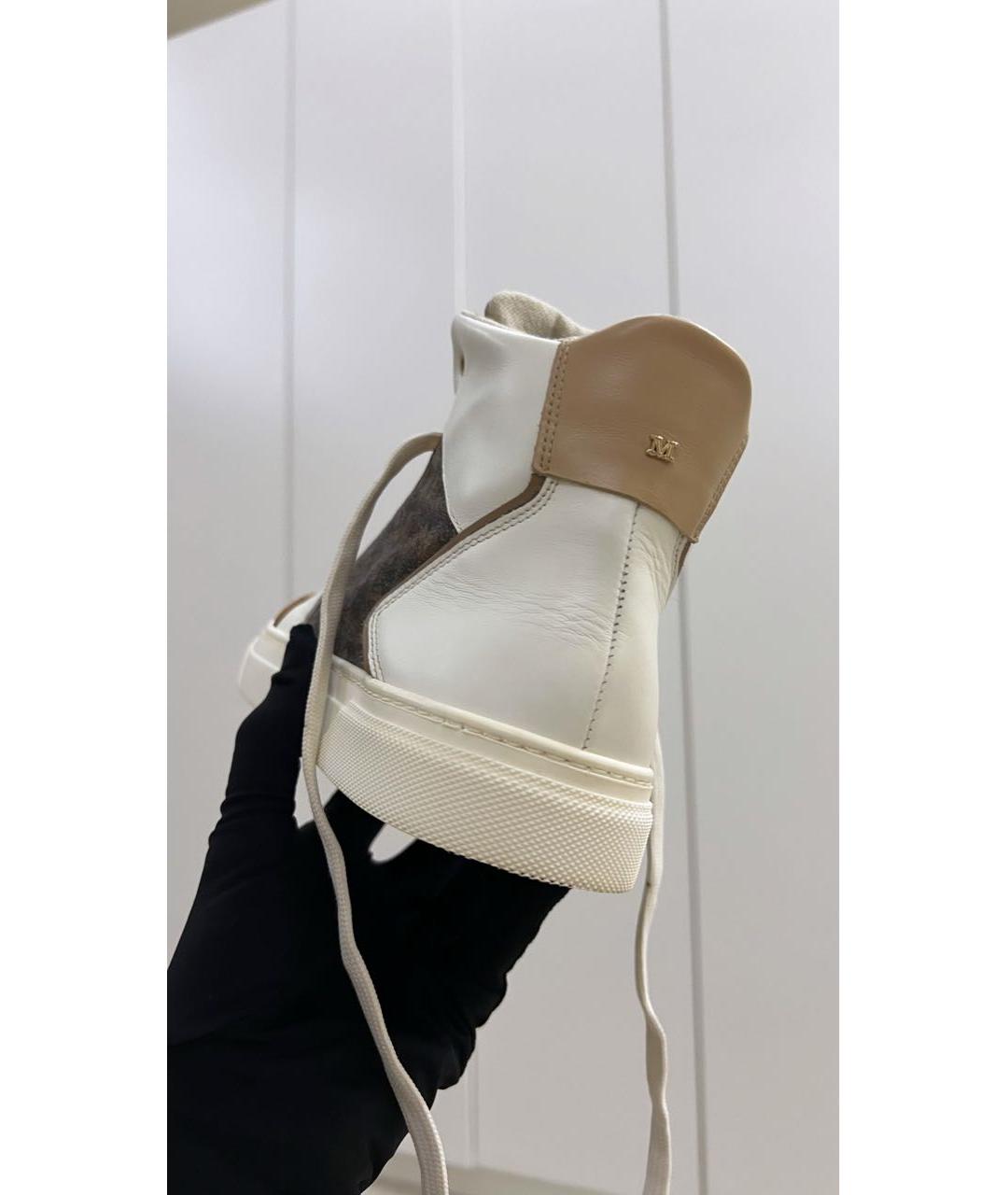 MAX MARA Белые кожаные кеды, фото 5