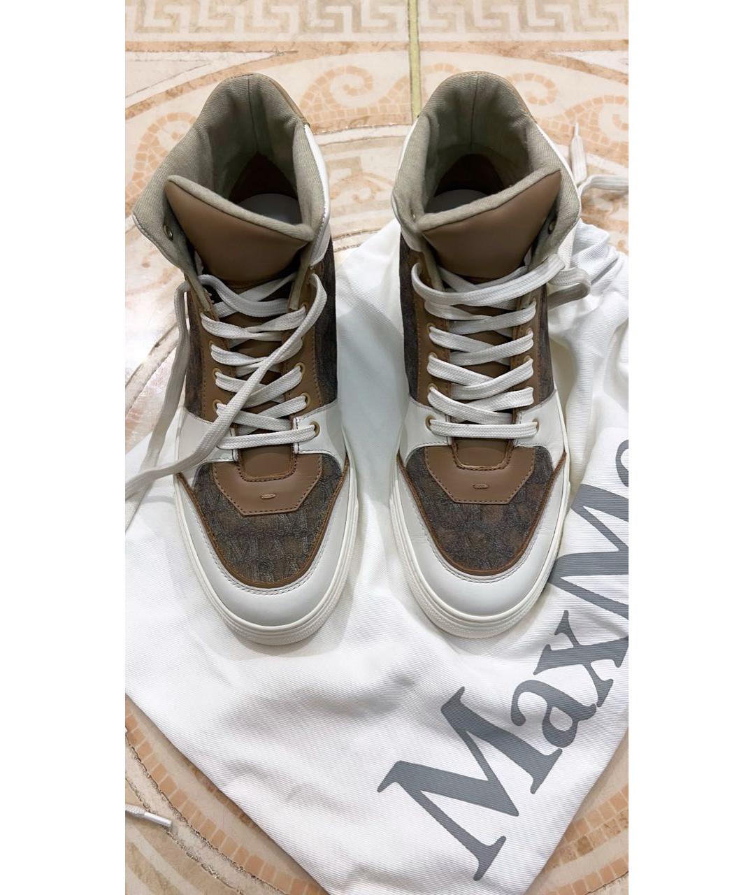 MAX MARA Белые кожаные кеды, фото 6