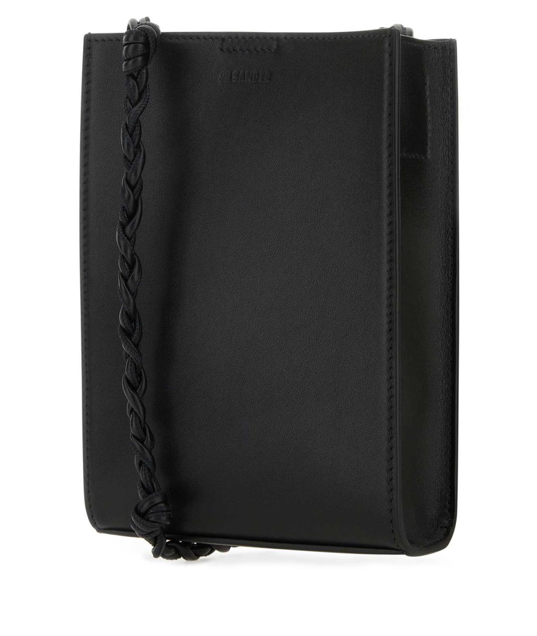 JIL SANDER Черная кожаная сумка на плечо, фото 2