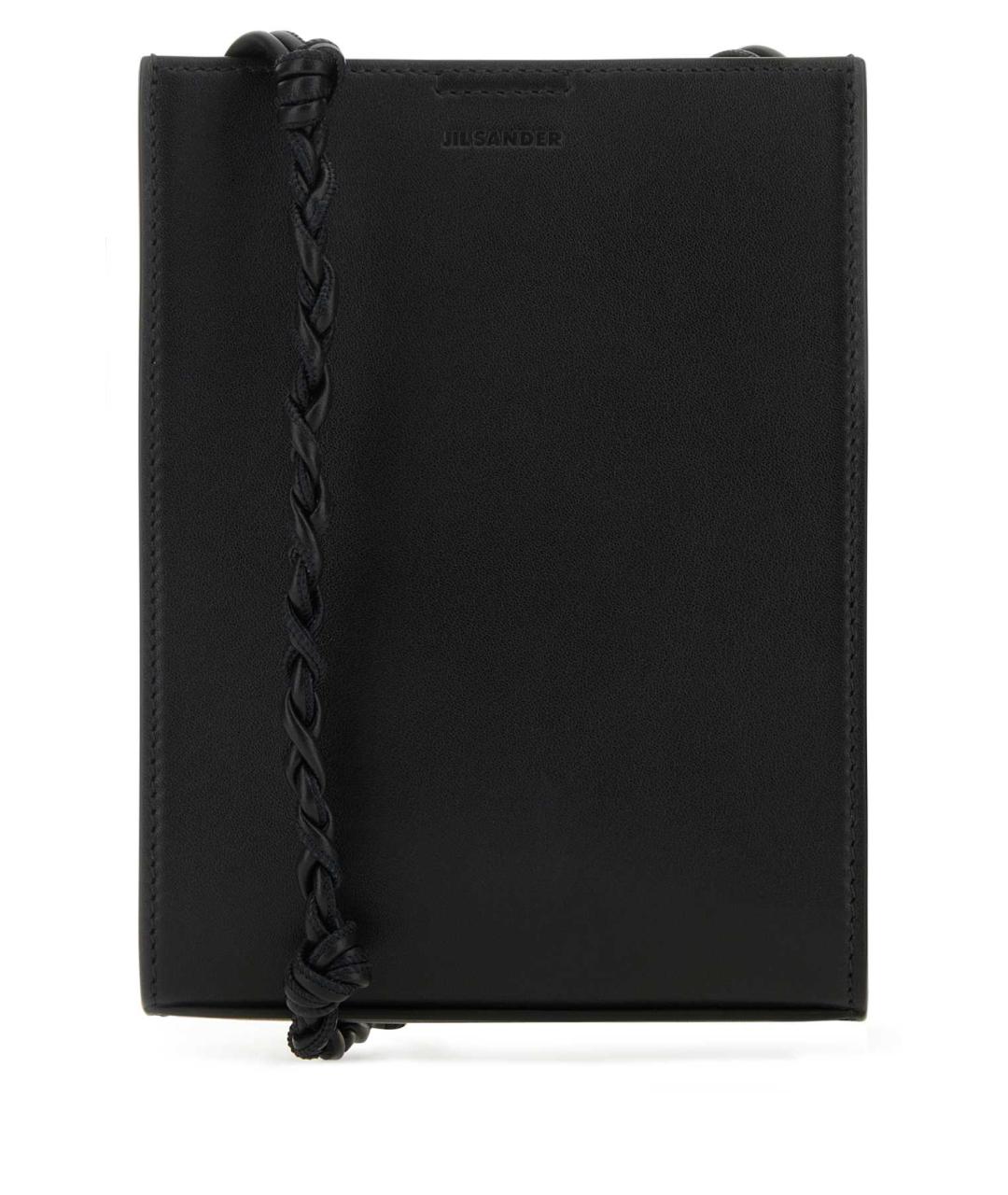 JIL SANDER Черная кожаная сумка на плечо, фото 1