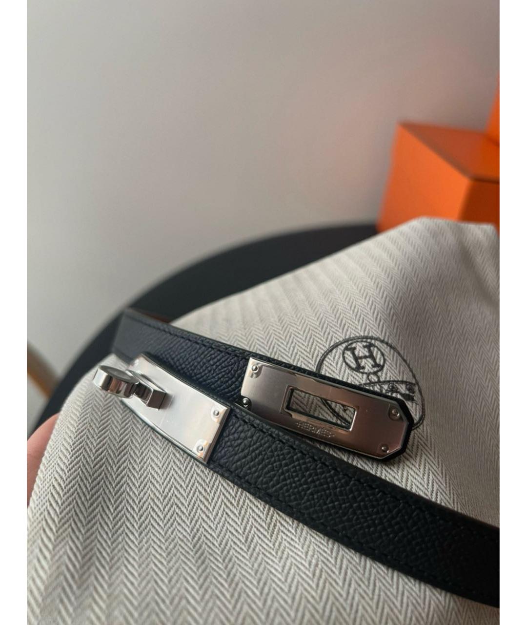 HERMES Черный кожаный ремень, фото 4
