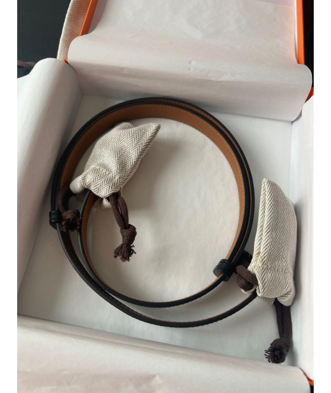 HERMES Черный кожаный ремень, фото 5