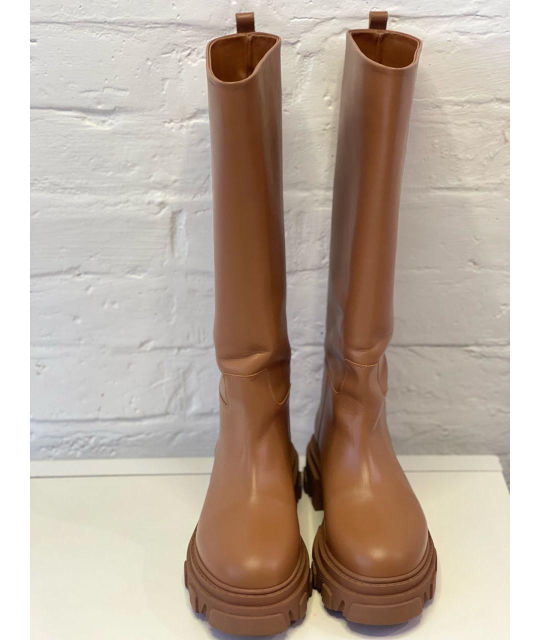 GIABORGHINI Коричневые кожаные высокие ботинки, фото 2