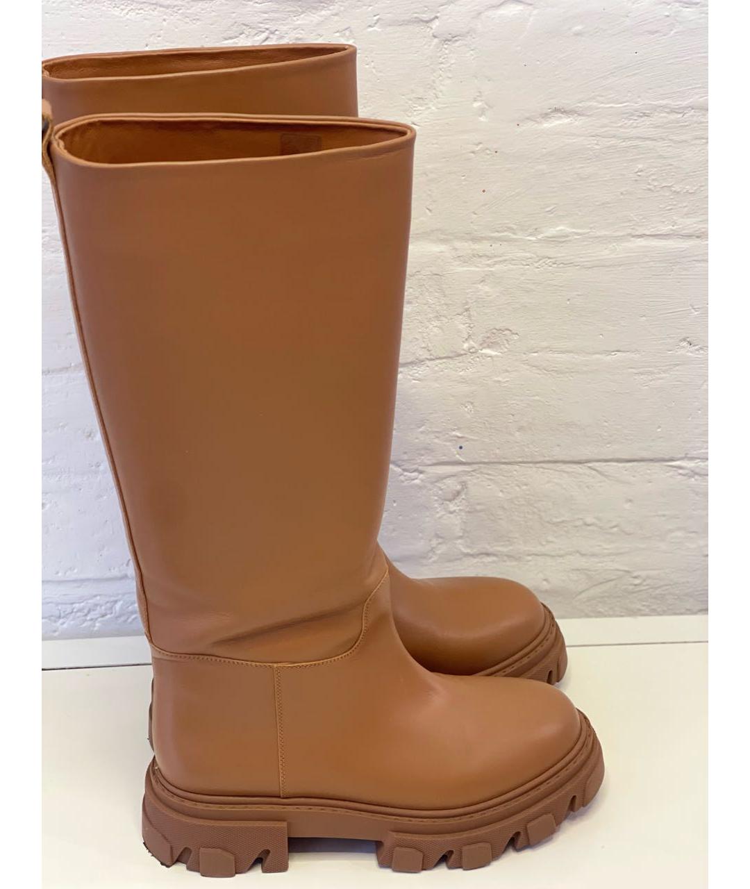 GIABORGHINI Коричневые кожаные высокие ботинки, фото 7