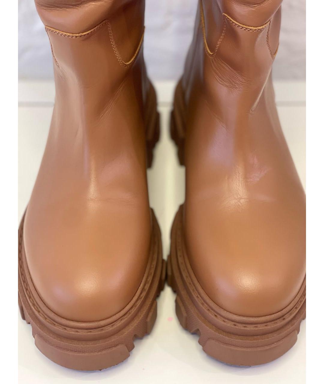 GIABORGHINI Коричневые кожаные высокие ботинки, фото 3