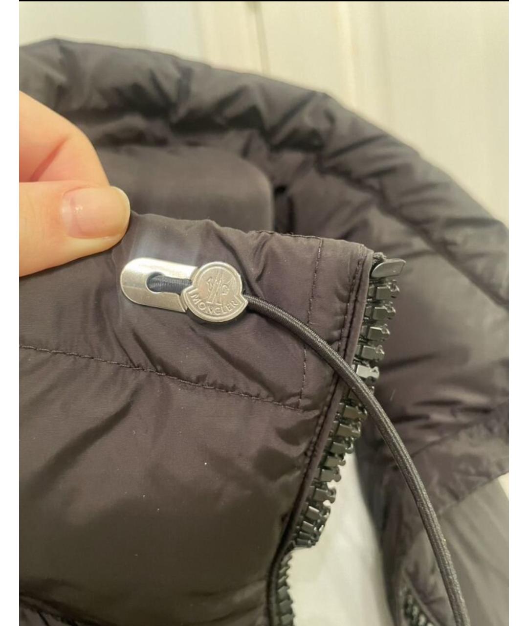 MONCLER Черный синтетический пуховик, фото 4