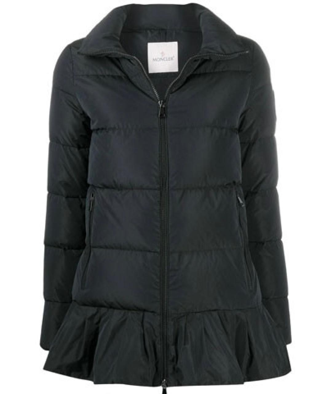 MONCLER Черный синтетический пуховик, фото 1