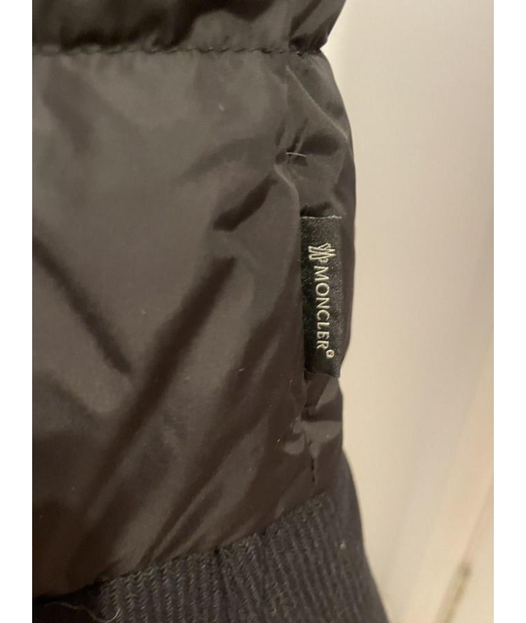 MONCLER Черный синтетический пуховик, фото 5