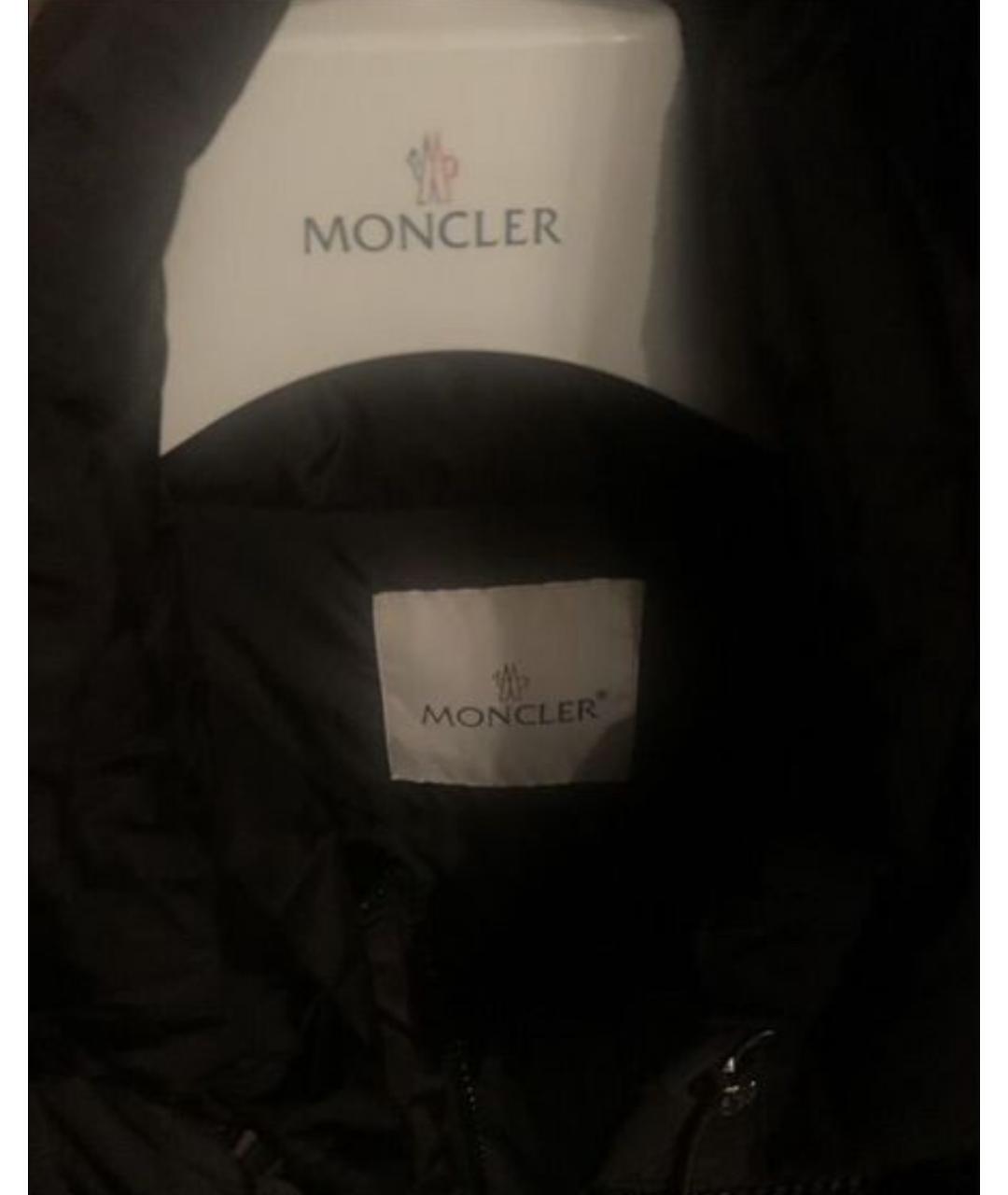 MONCLER Черный синтетический пуховик, фото 6