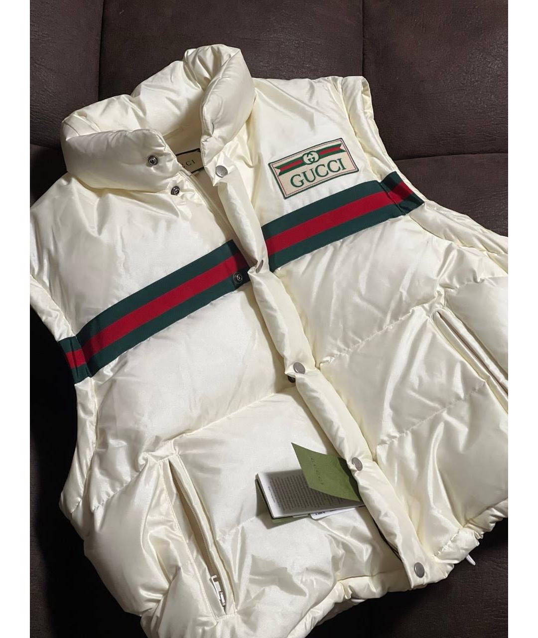 GUCCI Бежевый полиэстеровый пуховик, фото 6