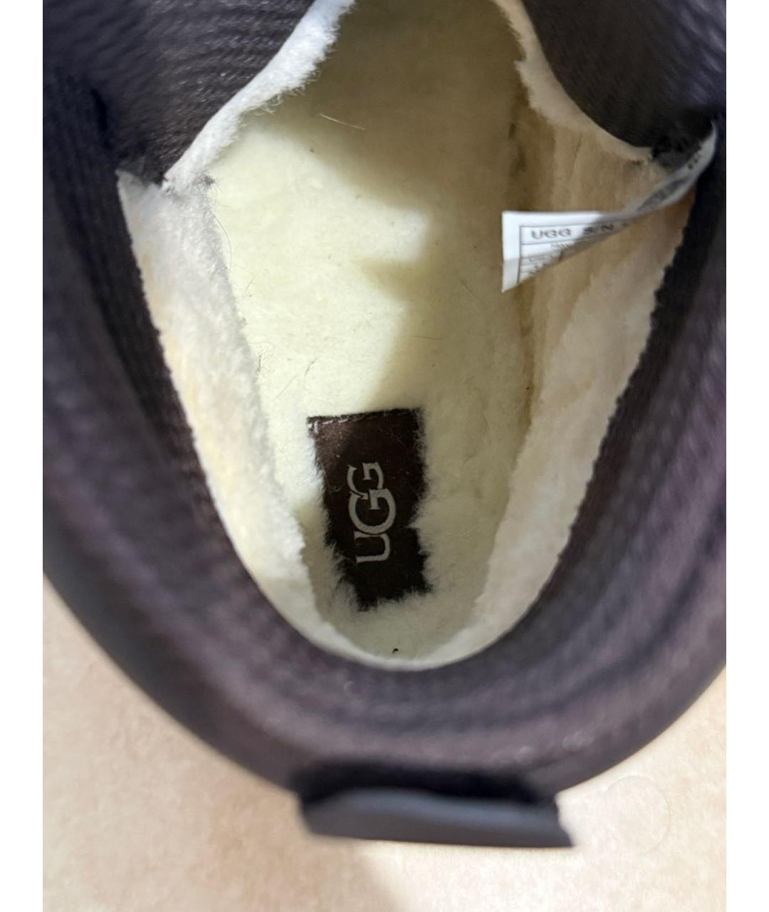 UGG AUSTRALIA Коричневые кожаные высокие ботинки, фото 3