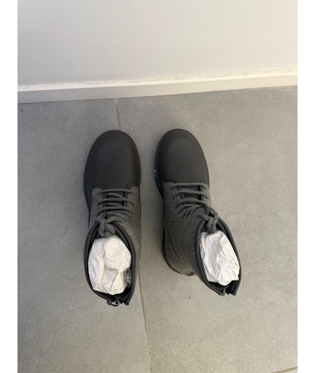 MAX MARA Серые кожаные ботинки, фото 4